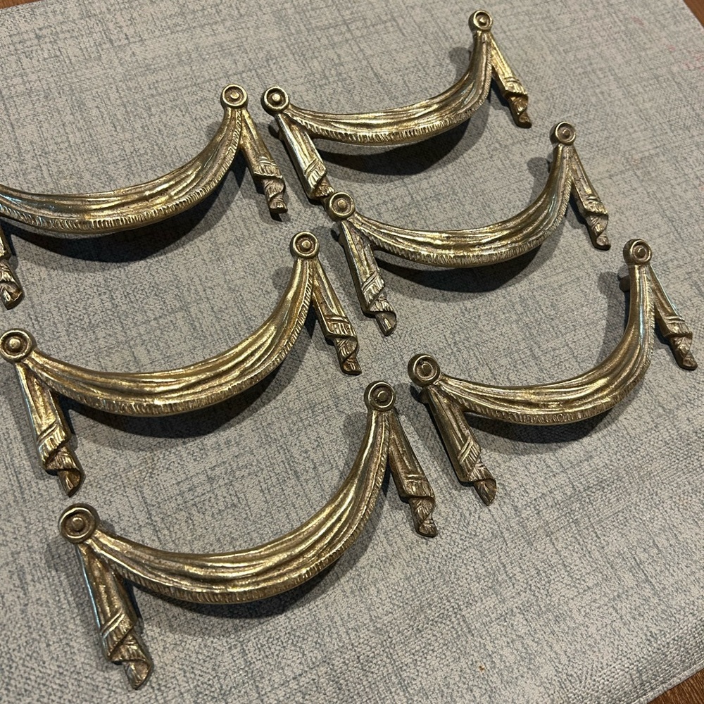 6 vintage 4inch metal drawer handles
